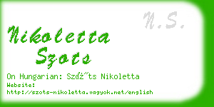 nikoletta szots business card